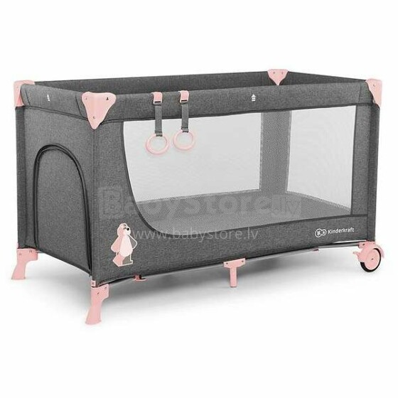 KinderKraft;18  Joy Pink Art.KKJOYPNK00000  Одноярусная детская кроватка для путешествий
