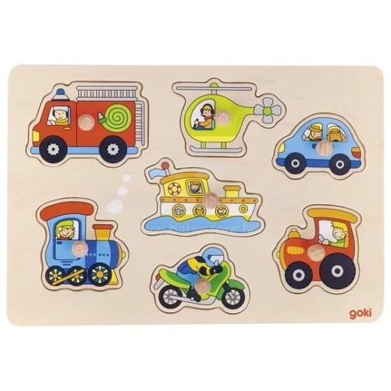 Goki Art.VG57491 Lift out puzzle, plane, fish