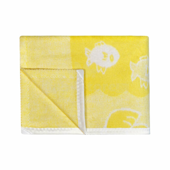 UR Kids Blanket Cotton  Art.47967 Fish Yellow Детское одеяло/плед из натурального хлопка 75x100см