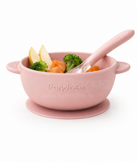 PandaEar Silicone Dinner Set Art.52400 Pink  Набор посуды из силикона