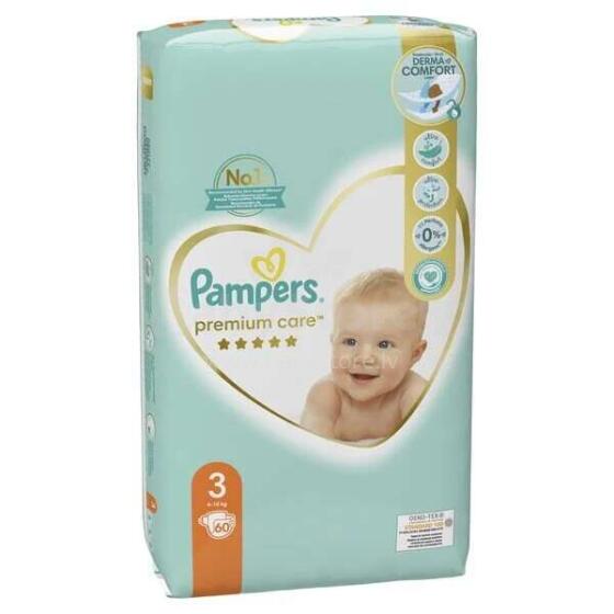 Pampers Premium Care Art.P04G993 Mähkmed S3 suurus,6-10kg,60tk.