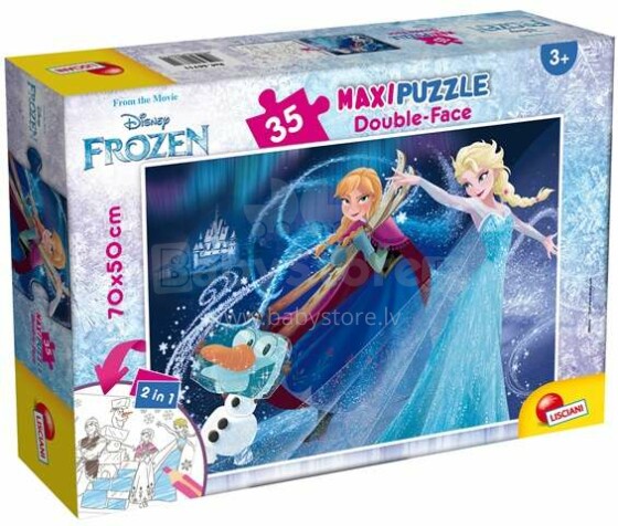 Lisciani Giochi Supermaxi Frozen Art.66711  Двухсторонний пазл-раскраска