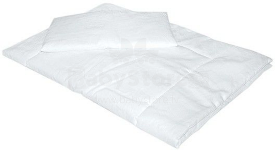 La Bebe™ NO Sintepon sega (sedziņa) un spilvens 135х100/40x60 Satin Set Blanket(135)+Pillow Art.68083 White Pattern