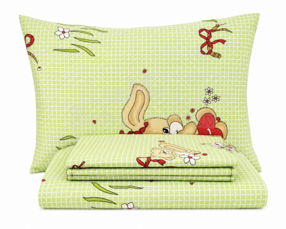 UR Kids Bedding Art.69383 Rabbit Green 3-piece children's bedding set