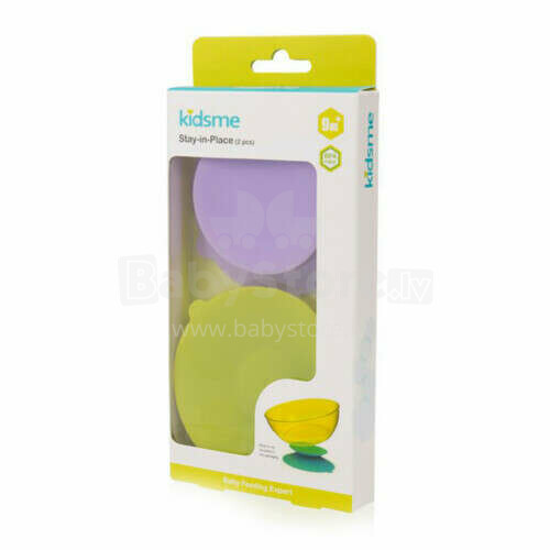 Kidsme Stay-in-Place Art.160494 Lime/Lavender  держатель с присоской для тарелок, бутылок и кружек