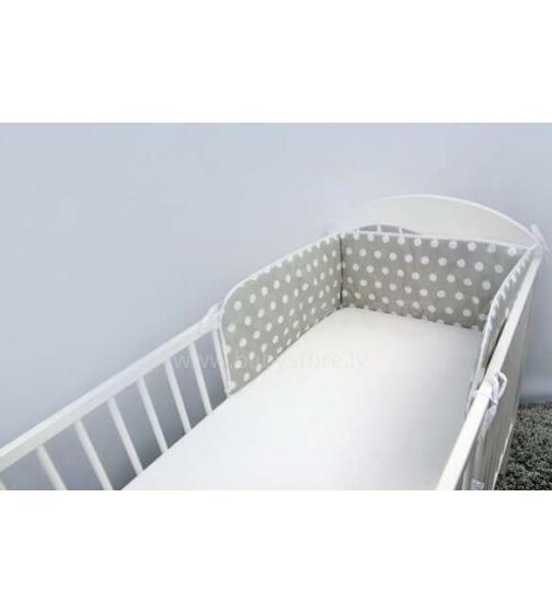 ANKRAS DOTS grey Bērnu gultiņas aizsargapmale 180 cm
