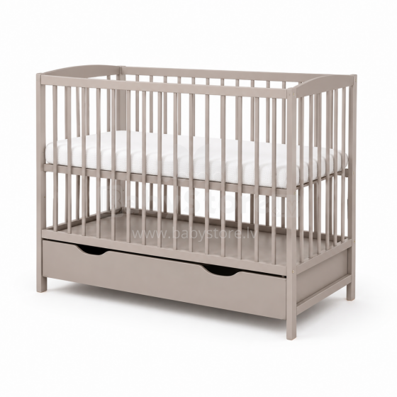 Elf Bed Arco Drawer Art.73282 Taupe Puidust beebivoodi hoiuruumiga (120x60 cm)