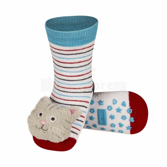 SOXO Baby Art.72756 -3 AntiSlip ABS Infant socks with rattle