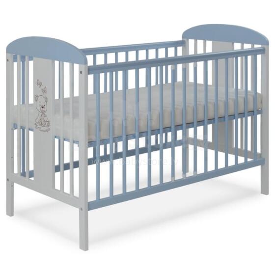 La Bebe™ Kids Wood Cot  Tomi 20 Art.74462 Blue Laste puidust võrevoodi 120x60 cm