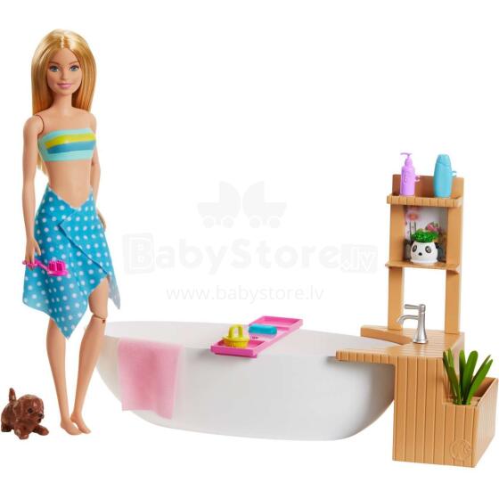 Barbie Bathroom Doll Art.GJN32 Lelle Barbija ar vannu