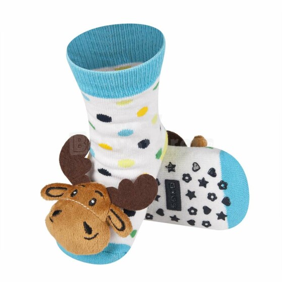 SOXO Baby Art.72756 - 6 AntiSlip ABS Infant socks with rattle