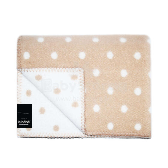 La Bebe™ Eco Dots Art.76993 Natural Lambswool Baby blanket Dots 140x100cm