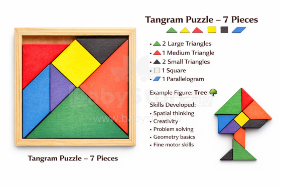 Happy Toys Puzzle Art.8709 Puidust Tangrami pusle
