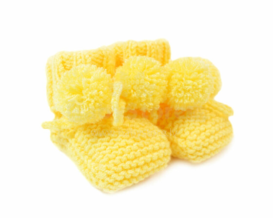 La bebe™ Hand Made Booties Art.78927 Yellow Latvia Baby socks