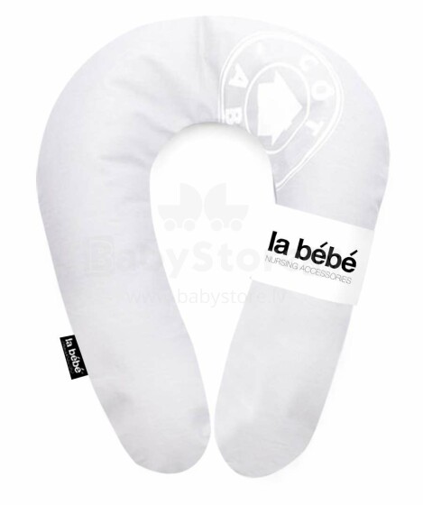La Bebe™ Snug Cotton Nursing Maternity Pillow Art.80934 Light grey Stamp Pillow with buchwheat filling 20*70cm