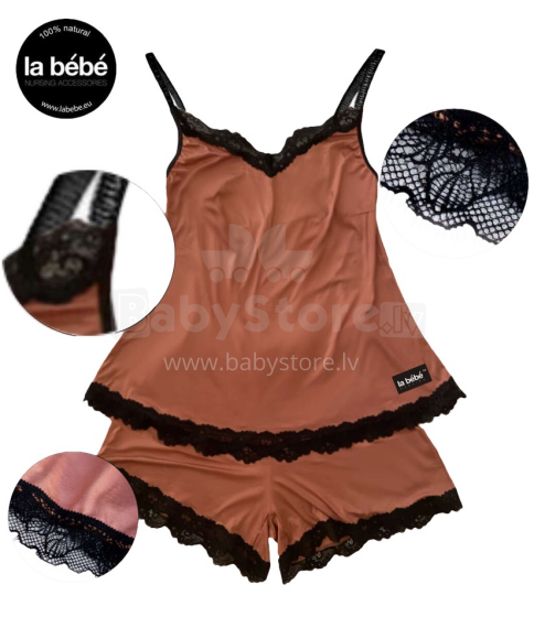 La bebe™ Maternity Cotton Art.86290 Toffee Pijamas for pregnant.