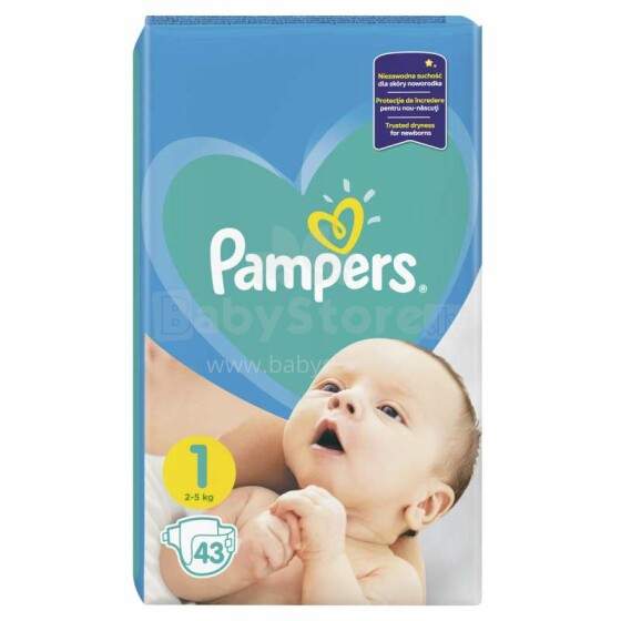Pampers New Baby Art.P04G760  Подгузники S1 размер,2-5 кг,43 шт.