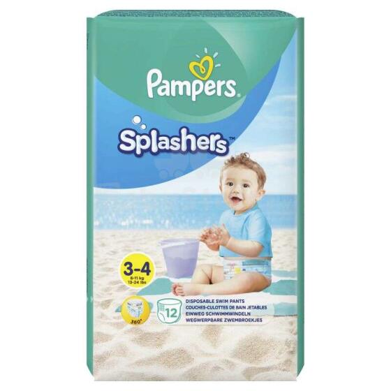 Pampers Pants Splashers Art.P04G665 Mähkmed väikestele ujujatele , S3 suurus 6-11 kg, 12 tk.