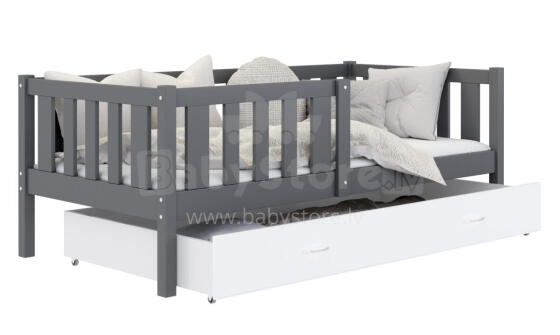 AJK Bobo Art.93672 Grey Stiilne noortevoodi sahtli ja madratsiga 160x80 cm