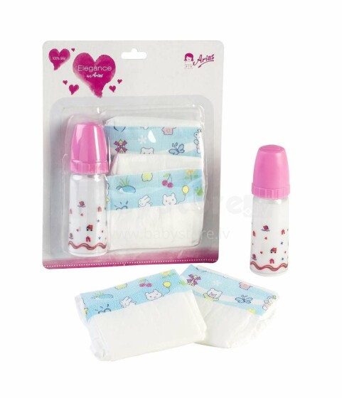Dolls Baby Art.6027  Doll Diapers and Bottle Set