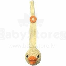 NatureZoo Animal Dummy Lace Lady Duck Art.40150 Kootud clip beebi pacifiers valmistatud looduslikest bambusest