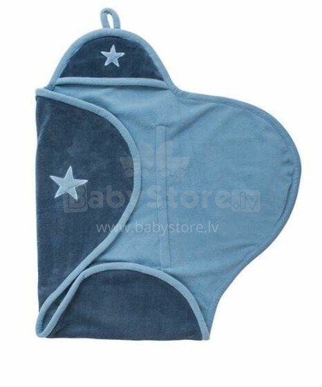Jollein Wrap Fleece Star Vintage Blue  Art.032-566-65093  Конверт-одеяло флисовый 100x105см