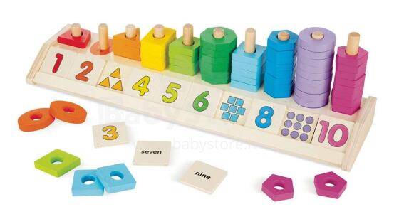 Melissa&Doug Shape Stacker Art.19275 Puidust sordid