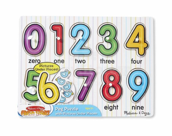 Melissa&Doug Puzzles Numbers Art.13273 Puidust kujundavad lastele mõeldud mõistatused