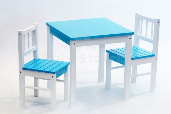 Timberino DUET 902 White Blue: the set of a table and 2 chairs