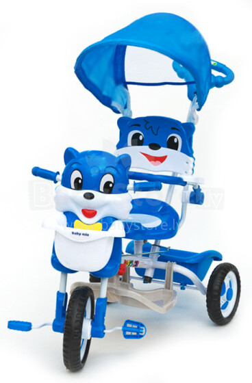 Babymix ET-A14-2 Детский интерактивный трехколесный велосипед с навесом Киска