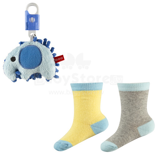 SOXO Baby Gift Set 0255 Подарочный набор 0-12м. Хлопковые стильные носки 2 пары + игрушка брелок