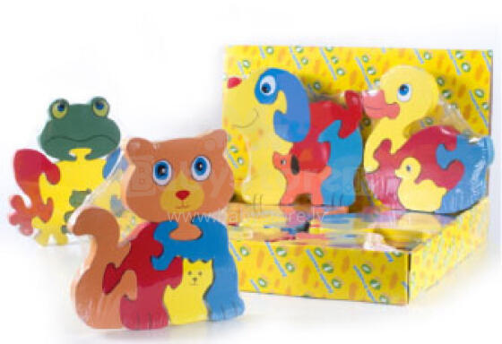 Melissa & Doug 53212 Wooden Animal Velkama krāsaina koka rotaļlieta