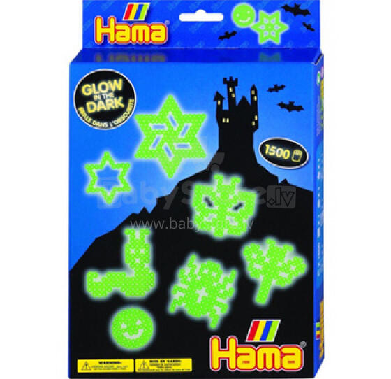 Hama 3414H  MIDI glow in the dark beads
