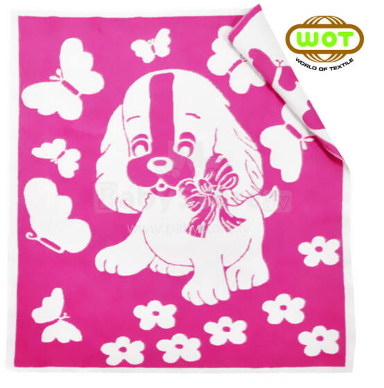WOT ADXS 003/1026 DOG Augstvērtīga bērnu kokvilnas sedziņa (sega) 100x118 cm