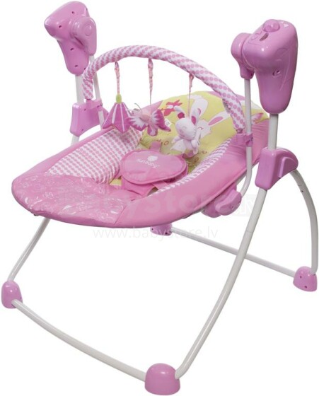 Sun Baby TY-001  Детское кресло-качалка s регулируемым скоростным, музыкальным блоком и игрушками Pink