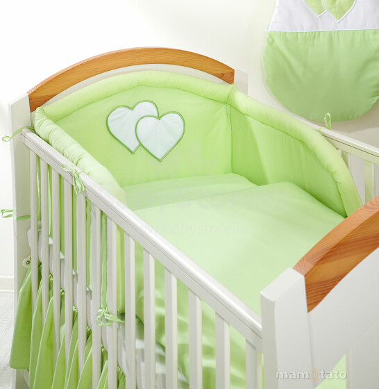 Mamo Tato Heart Col. Green Комплект постельного белья из 2 частей (90x120 см)