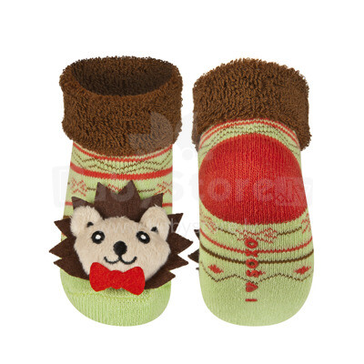 Soxo Art.46146 Детские фротэ носочки 3D с погремушкой 0-12м.