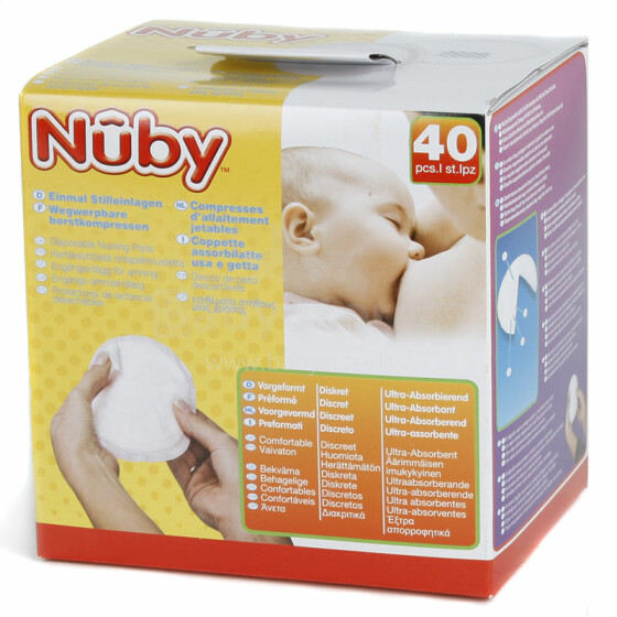 Nuby Art.4791 Одноразовые прокладки для бюстгалтера 40 шт.
