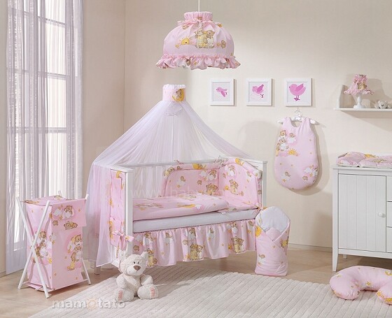 Mamo Tato Teddy Bears Col. Pink Комплект постельного белья из 4 частей (60/100x135 см)