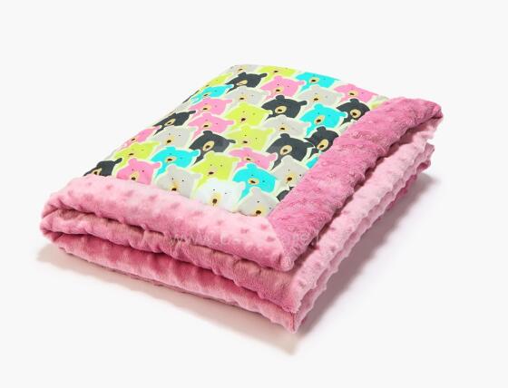La Millou Art. 83422 Infart Blanket Polar Bears Dusty Rose Augstākās kvalitātes divpusēja sedziņa (65x75 cm) 