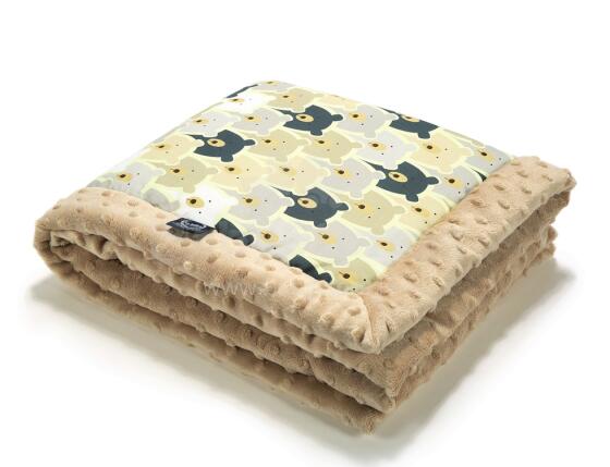 La Millou Art. 83448 Infart Blanket Pure Bears Latte Augstākās kvalitātes divpusēja sedziņa (65x75 cm) 
