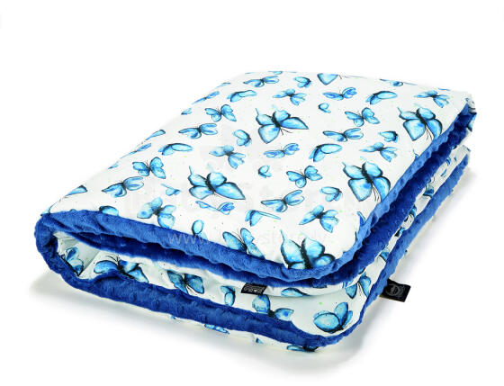 La Millou Art. 83466 Toddler Blanket Motylem Jestem Electric Blue Augstākās kvalitātes divpusēja sedziņa (80x100 cm) 