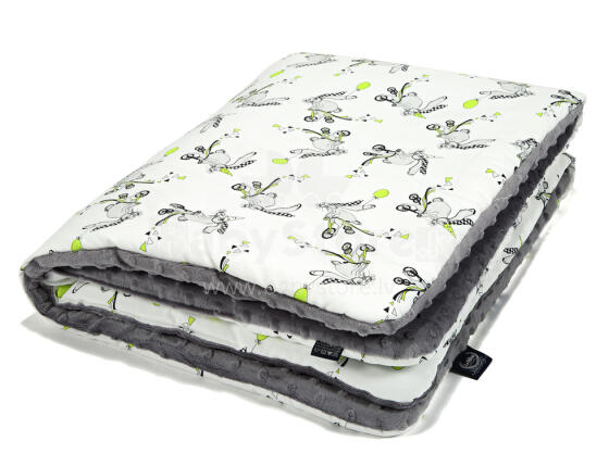 La Millou La Millou By Mommy Draws Art. 83472 Toddler Blanket Funny Bunny Grey Augstākās kvalitātes divpusēja sedziņa (80x100 cm) 
