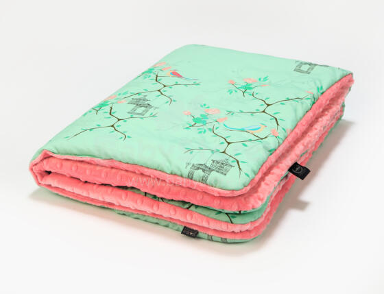 La Millou By Magdalena Rozczka Art. 83482 Toddler Blanket Maggie Rose Mint Coral Augstākās kvalitātes divpusēja sedziņa (80x100 cm) 