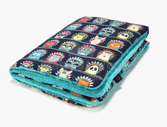La Millou Art. 83497 Toddler Blanket IIndian Zoo Teal Augstākās kvalitātes divpusēja sedziņa (80x100 cm) 