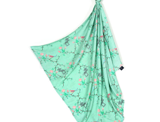 La Millou By Magdalena Rozczka Art. 83932 Bamboo Wrap Me Up Blanket Maggie Rose Mint Augstākās kvalitātes sedziņa no bambusa ar kapuci (120x100 cm) 