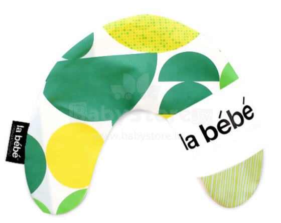 La Bebe™ Mimi Nursing Cotton Pillow Art.3309 Geometry Green Travel pillow 19x46 cm