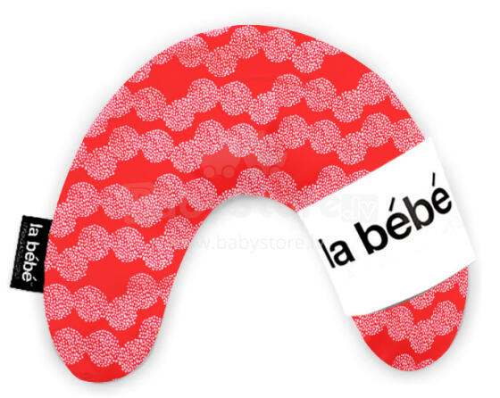 La Bebe™ Mimi Nursing Cotton Pillow Art.15743 Red/Pink Dots Travel pillow 19x46 cm