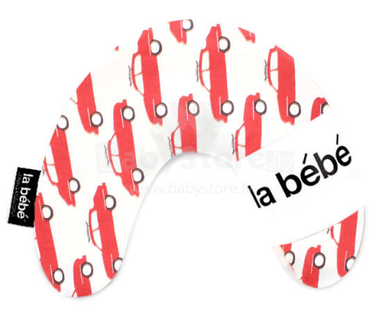 La Bebe™ Mimi Nursing Cotton Pillow Art.35608 Cars Red/White Travel pillow. Imetamis, magamispadi