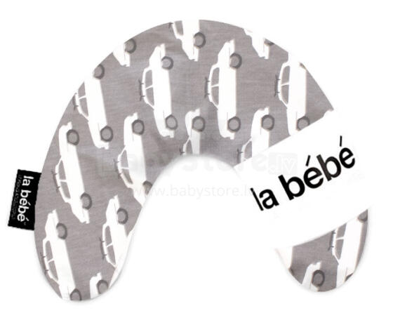 La Bebe™ Mimi Nursing Cotton Pillow Art.35604 Autod valge/tumehall, reisipadi suurusega 19 x 46cm